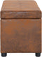 vidaXL - Bankje - met - opbergvak - 116 - cm - kunstsuède - bruin