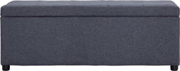 vidaXL - Bankje - met - opbergvak - 116 - cm - polyester - donkergrijs