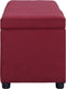 vidaXL - Bankje - met - opbergvak - 116 - cm - polyester - wijnrood
