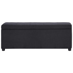 vidaXL - Bankje - met - opbergvak - 116 - cm - polyester - zwart