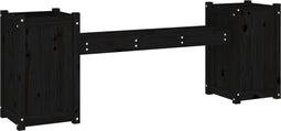 vidaXL - Bankje - met - plantenbakken - 180x36x63 - cm - grenenhout - zwart