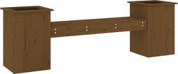 vidaXL - Bankje - met - plantenbakken - 184,5x39,5x56,5 - cm - grenen - honingbruin