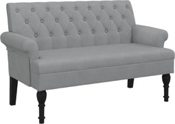 vidaXL - Bankje - met - rugleuning - 120x62x75,5 - cm - stof - lichtgrijs