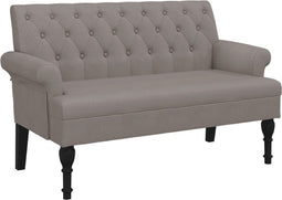 vidaXL - Bankje - met - rugleuning - 120x62x75,5 - cm - stof - taupe