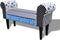 vidaXL - Bankje - patchwork - blauw - en - wit