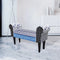 vidaXL - Bankje - patchwork - blauw - en - wit