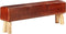 vidaXL - Bankje - turnbok - 160 - cm - echt - leer - en - massief - acaciahout - bruin