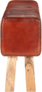 vidaXL - Bankje - turnbok - 160 - cm - echt - leer - en - massief - acaciahout - bruin