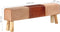 vidaXL - Bankje - turnbok - 160 - cm - echt - leer - en - massief - acaciahout - bruin