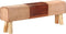 vidaXL - Bankje - turnbok - 160 - cm - echt - leer - en - massief - acaciahout - bruin