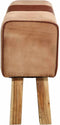 vidaXL - Bankje - turnbok - 160 - cm - echt - leer - en - massief - acaciahout - bruin