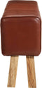 vidaXL - Bankje - turnbok - 160 - cm - echt - leer - en - massief - acaciahout - bruin