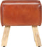 vidaXL - Bankje - turnbok - 38 - cm - echt - leer - en - massief - mangohout - bruin