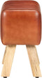 vidaXL - Bankje - turnbok - 38 - cm - echt - leer - en - massief - mangohout - bruin