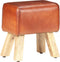 vidaXL - Bankje - turnbok - 38 - cm - echt - leer - en - massief - mangohout - bruin