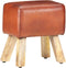 vidaXL - Bankje - turnbok - 38 - cm - echt - leer - en - massief - mangohout - bruin