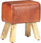 vidaXL - Bankje - turnbok - 38 - cm - echt - leer - en - massief - mangohout - bruin