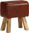 vidaXL - Bankje - turnbok - 38 - cm - echt - leer - en - massief - mangohout - bruin