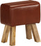 vidaXL - Bankje - turnbok - 38 - cm - echt - leer - en - massief - mangohout - bruin