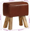 vidaXL - Bankje - turnbok - 38 - cm - echt - leer - en - massief - mangohout - bruin