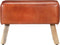 vidaXL - Bankje - turnbok - 58 - cm - echt - leer - en - massief - mangohout - bruin