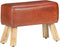 vidaXL - Bankje - turnbok - 58 - cm - echt - leer - en - massief - mangohout - bruin