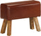 vidaXL - Bankje - turnbok - 58 - cm - echt - leer - en - massief - mangohout - bruin