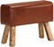 vidaXL - Bankje - turnbok - 58 - cm - echt - leer - en - massief - mangohout - bruin