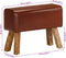 vidaXL - Bankje - turnbok - 58 - cm - echt - leer - en - massief - mangohout - bruin