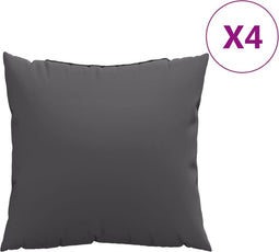 vidaXL - Bankkussens - 4 - st - 40x40 - cm - stof - antracietkleurig