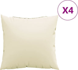 vidaXL - Bankkussens - 4 - st - 40x40 - cm - stof - crèmekleurig