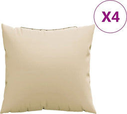 vidaXL - Bankkussens - 4 - st - 50x50 - cm - stof - beige