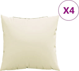 vidaXL - Bankkussens - 4 - st - 50x50 - cm - stof - crèmekleurig