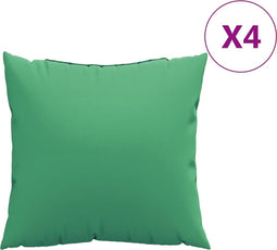 vidaXL - Bankkussens - 4 - st - 60x60 - cm - stof - groen