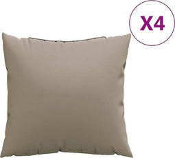 vidaXL - Bankkussens - 4 - st - 60x60 - cm - stof - taupe
