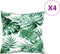 vidaXL - Bankkussens - 4 - st - bladpatroon - 40x40 - cm - stof