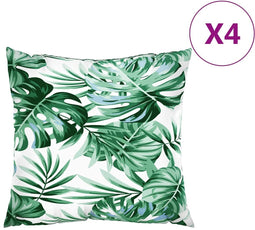 vidaXL - Bankkussens - 4 - st - bladpatroon - 60x60 - cm - stof