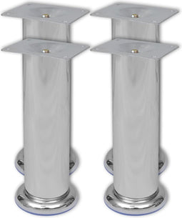 vidaXL - Bankpoten - rond - chroom - 180 - mm - 4 - st