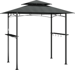 vidaXL - Barbecue-overkapping - 240x150x243 - cm - staal - antracietkleurig