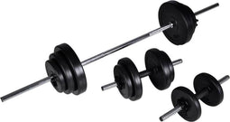 vidaXL - Barbell- - en - dumbbellset - 30,5 - kg