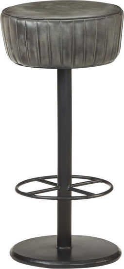 vidaXL - Barkruk - echt - leer - verweerd - grijs