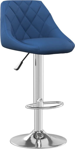 vidaXL - Barkruk - fluweel - blauw