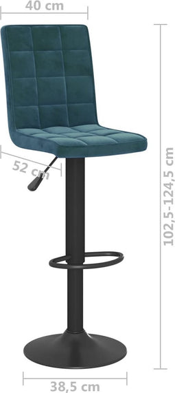 vidaXL - Barkruk - fluweel - blauw