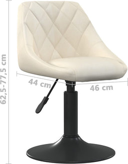 vidaXL - Barkruk - fluweel - crèmekleurig