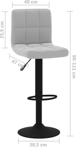 vidaXL - Barkruk - fluweel - lichtgrijs