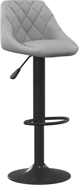 vidaXL - Barkruk - fluweel - lichtgrijs