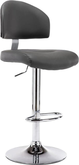 vidaXL - Barkruk - kunstleer - grijs