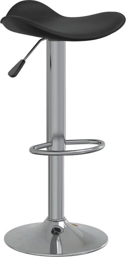 vidaXL - Barkruk - verchroomd - staal - en - kunstleer - zwart