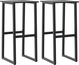 vidaXL - Barkrukken - 2 - st - 38x38x80 - cm - gepoedercoat - staal - zwart