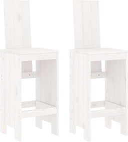 vidaXL - Barkrukken - 2 - st - 40x42x120 - cm - massief - grenenhout - wit